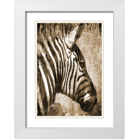 AFRICAN ANIMALS II - sepia White Modern Wood Framed Art Print with Double Matting by Yang, Eric