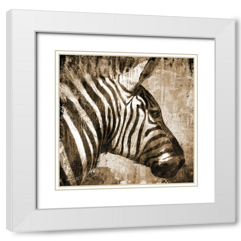 AFRICAN ANIMALS II - sepia White Modern Wood Framed Art Print with Double Matting by Yang, Eric