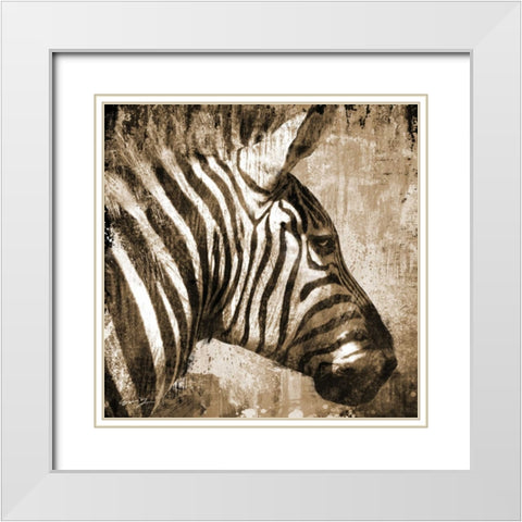 AFRICAN ANIMALS II - sepia White Modern Wood Framed Art Print with Double Matting by Yang, Eric