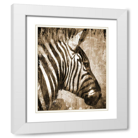 AFRICAN ANIMALS II - sepia White Modern Wood Framed Art Print with Double Matting by Yang, Eric