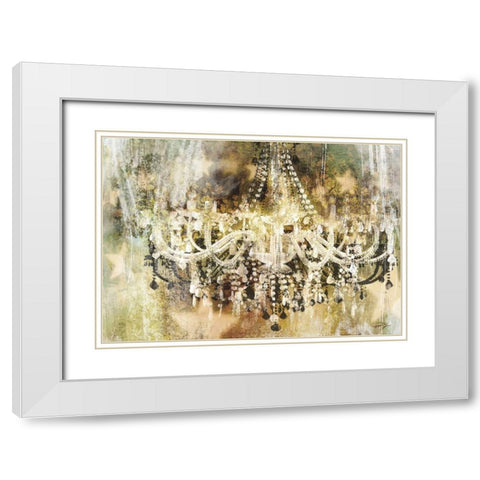 VINTAGE CRYSTAL CHANDELIER White Modern Wood Framed Art Print with Double Matting by Yang, Eric