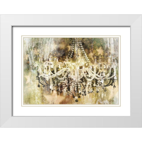 VINTAGE CRYSTAL CHANDELIER White Modern Wood Framed Art Print with Double Matting by Yang, Eric
