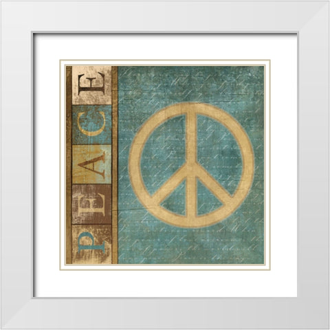 PEACE INSPIRATION White Modern Wood Framed Art Print with Double Matting by Ballantyne, Piper