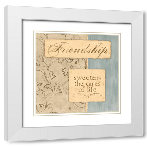 SWEETENS THE CARES White Modern Wood Framed Art Print with Double Matting by Ballantyne, Piper