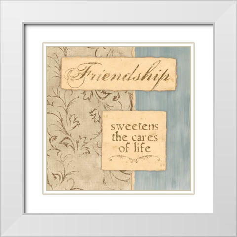 SWEETENS THE CARES White Modern Wood Framed Art Print with Double Matting by Ballantyne, Piper