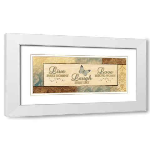 LIVE EVERY MOMENT White Modern Wood Framed Art Print with Double Matting by Ballantyne, Piper
