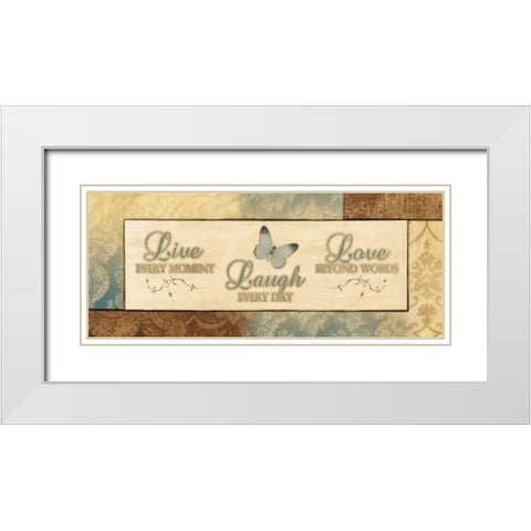 LIVE EVERY MOMENT White Modern Wood Framed Art Print with Double Matting by Ballantyne, Piper