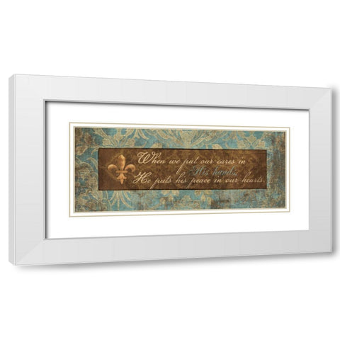 HIS HANDS White Modern Wood Framed Art Print with Double Matting by Ballantyne, Piper