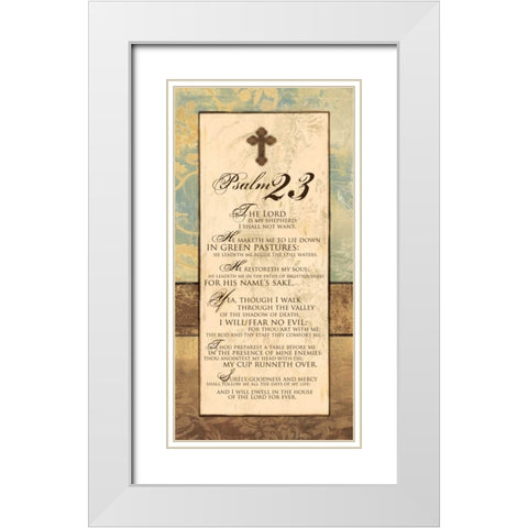 PSALM 23 PANEL White Modern Wood Framed Art Print with Double Matting by Ballantyne, Piper