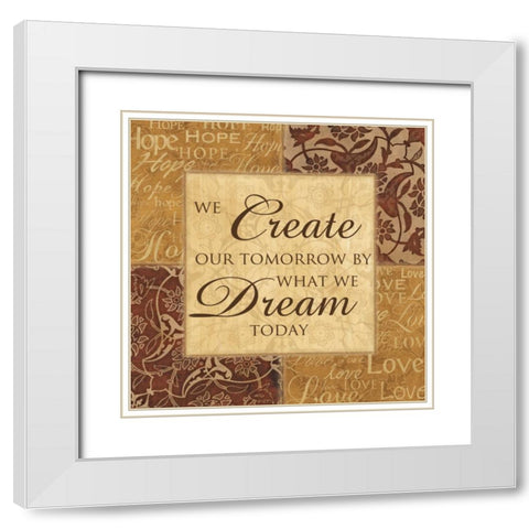 CREATE OUR TOMORROW White Modern Wood Framed Art Print with Double Matting by Ballantyne, Piper