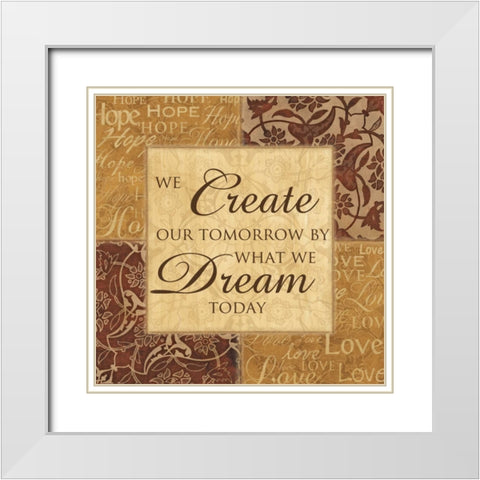 CREATE OUR TOMORROW White Modern Wood Framed Art Print with Double Matting by Ballantyne, Piper