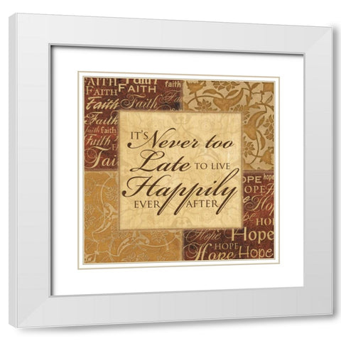 ITS NEVER TOO LATE White Modern Wood Framed Art Print with Double Matting by Ballantyne, Piper