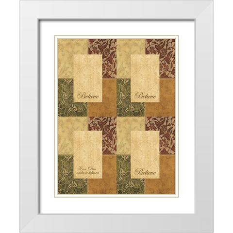 BELIEVE / CON DIOS White Modern Wood Framed Art Print with Double Matting by Ballantyne, Piper