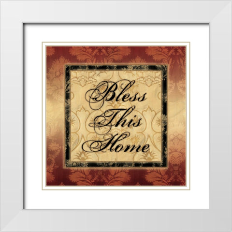 BLESS THIS HOME White Modern Wood Framed Art Print with Double Matting by Ballantyne, Piper