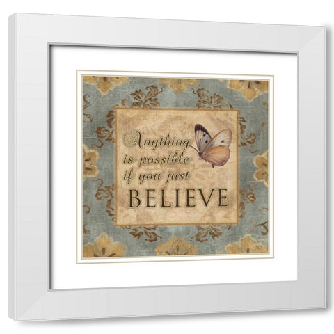 JUST BELIEVE White Modern Wood Framed Art Print with Double Matting by Ballantyne, Piper