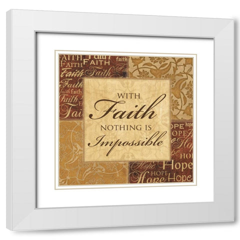 WITH FAITH White Modern Wood Framed Art Print with Double Matting by Ballantyne, Piper
