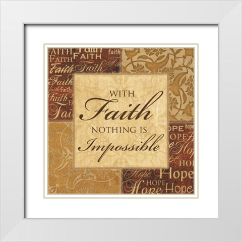 WITH FAITH White Modern Wood Framed Art Print with Double Matting by Ballantyne, Piper
