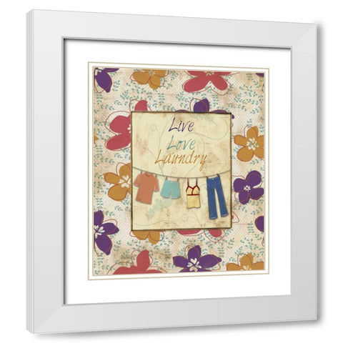 LIVE LOVE 61 White Modern Wood Framed Art Print with Double Matting by Ballantyne, Piper