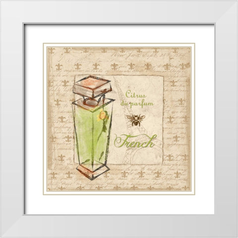 FRENCH PERFUME I White Modern Wood Framed Art Print with Double Matting by Ballantyne, Piper