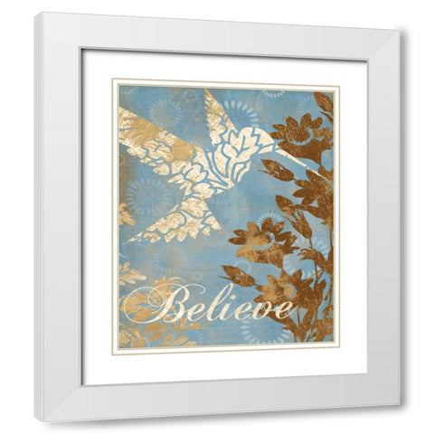 BELIEVE SILHOUETTE White Modern Wood Framed Art Print with Double Matting by Ballantyne, Piper