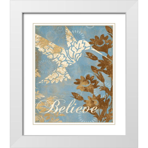 BELIEVE SILHOUETTE White Modern Wood Framed Art Print with Double Matting by Ballantyne, Piper