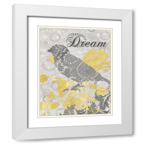 DREAM BIRD White Modern Wood Framed Art Print with Double Matting by Ballantyne, Piper