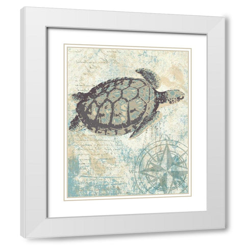 SEA TURTLES I White Modern Wood Framed Art Print with Double Matting by Ballantyne, Piper