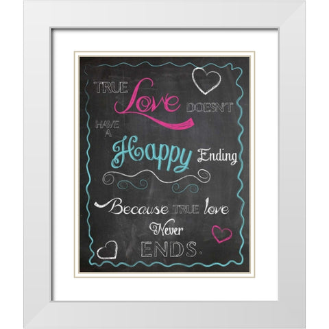 TRUE LOVE White Modern Wood Framed Art Print with Double Matting by Ballantyne, Piper