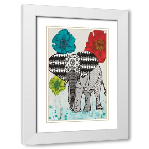 SAFARI PATTERN White Modern Wood Framed Art Print with Double Matting by Ballantyne, Piper