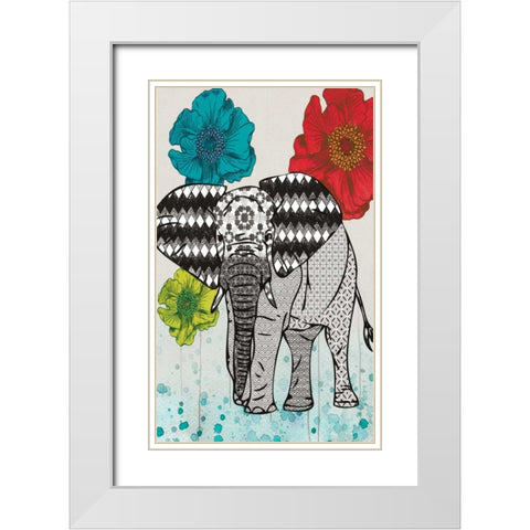 SAFARI PATTERN White Modern Wood Framed Art Print with Double Matting by Ballantyne, Piper
