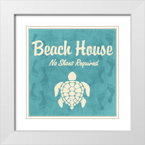 BEACH HOUSE White Modern Wood Framed Art Print with Double Matting by Ballantyne, Piper