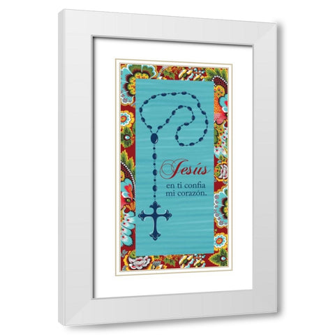 JESUS EN TI CONFIA MI CORAZON White Modern Wood Framed Art Print with Double Matting by Ballantyne, Piper