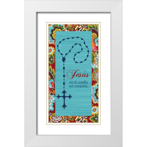 JESUS EN TI CONFIA MI CORAZON White Modern Wood Framed Art Print with Double Matting by Ballantyne, Piper