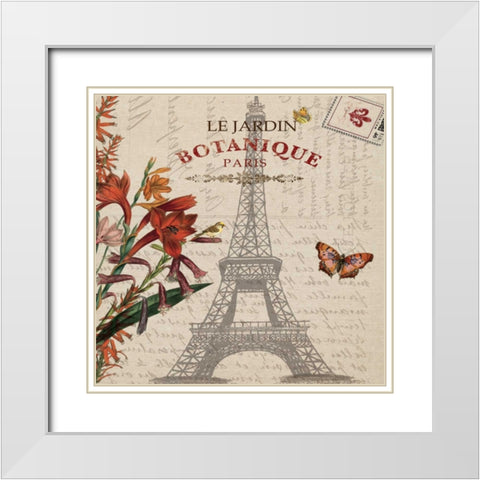 BOTANIQUE PARIS White Modern Wood Framed Art Print with Double Matting by Ballantyne, Piper