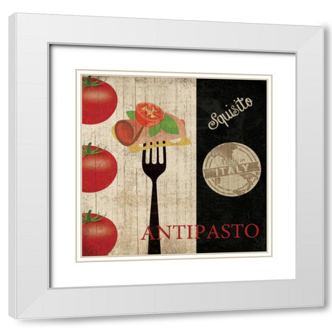 BIG NIGHT OUT - ANTIPASTO White Modern Wood Framed Art Print with Double Matting by Ballantyne, Piper