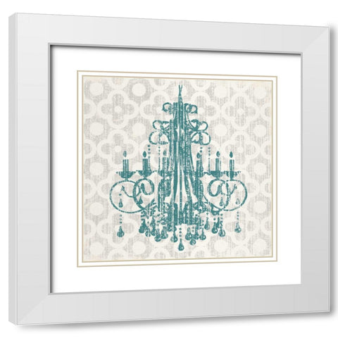 QUATREFOIL CHANDELIER I White Modern Wood Framed Art Print with Double Matting by Ballantyne, Piper