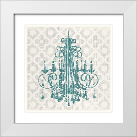 QUATREFOIL CHANDELIER I White Modern Wood Framed Art Print with Double Matting by Ballantyne, Piper