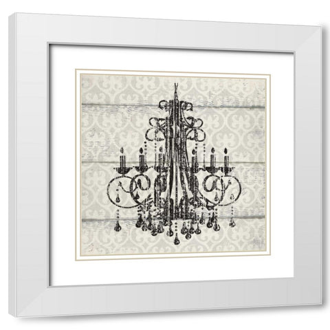 ITALY CHANDELIER I White Modern Wood Framed Art Print with Double Matting by Ballantyne, Piper