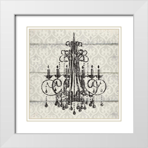 ITALY CHANDELIER I White Modern Wood Framed Art Print with Double Matting by Ballantyne, Piper