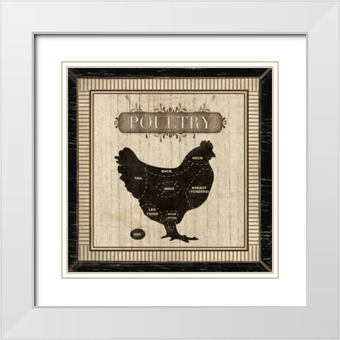 POULTRY White Modern Wood Framed Art Print with Double Matting by Ballantyne, Piper