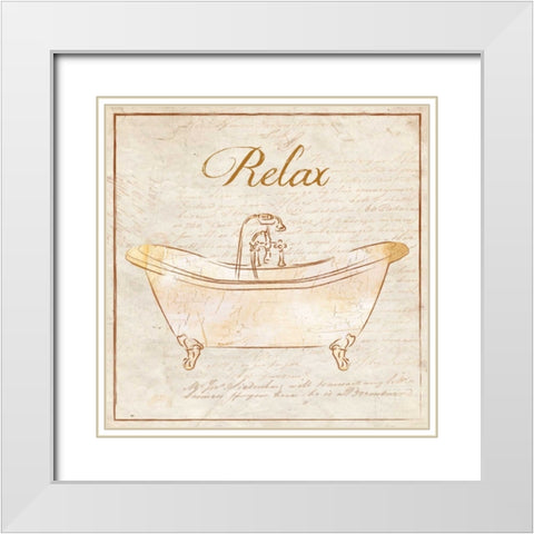 ROMANTIC BATH RELAX White Modern Wood Framed Art Print with Double Matting by Ballantyne, Piper