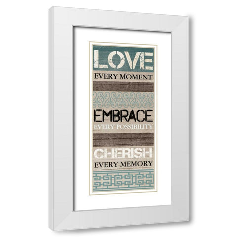 LOVE VERY MOMENT White Modern Wood Framed Art Print with Double Matting by Ballantyne, Piper