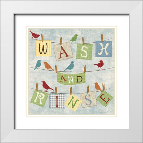 WASH AND RINSE White Modern Wood Framed Art Print with Double Matting by Ballantyne, Piper