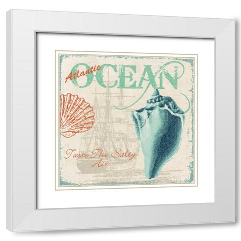 TASTE THE SALTY AIR White Modern Wood Framed Art Print with Double Matting by Ballantyne, Piper