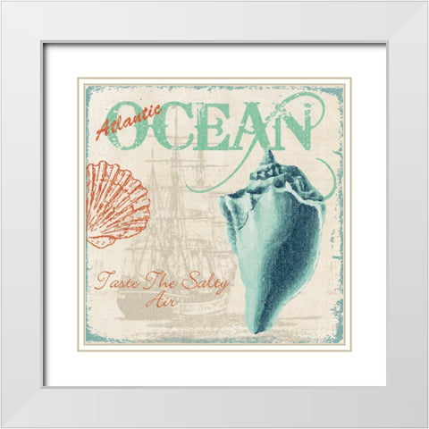TASTE THE SALTY AIR White Modern Wood Framed Art Print with Double Matting by Ballantyne, Piper