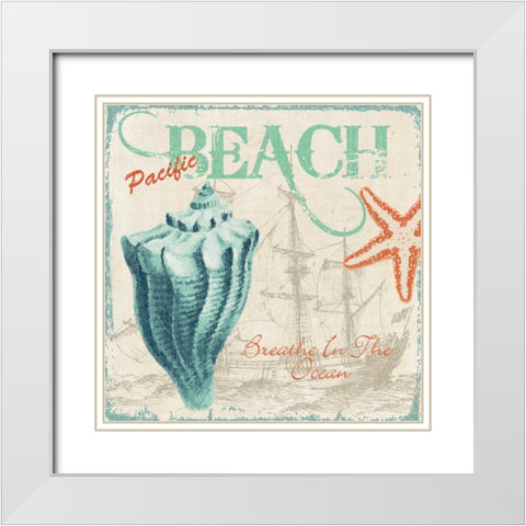 BREATHE IN THE OCEAN White Modern Wood Framed Art Print with Double Matting by Ballantyne, Piper