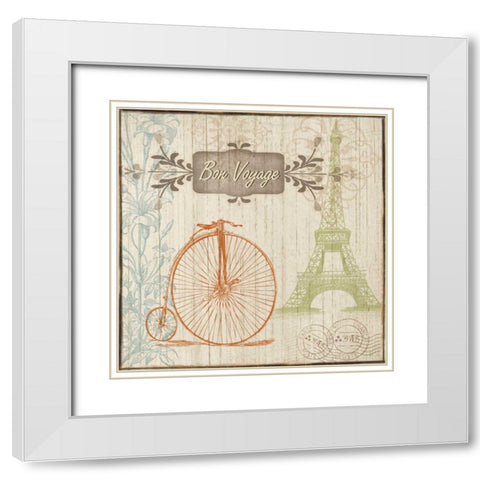 BON VOYAGE White Modern Wood Framed Art Print with Double Matting by Ballantyne, Piper