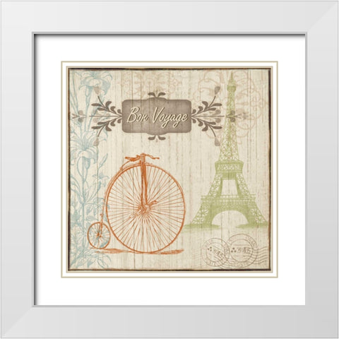 BON VOYAGE White Modern Wood Framed Art Print with Double Matting by Ballantyne, Piper