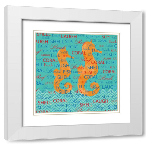SWIMMING SEAHORSE White Modern Wood Framed Art Print with Double Matting by Ballantyne, Piper