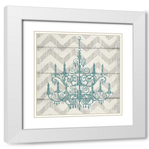 CHEVRON CHANDELIER II White Modern Wood Framed Art Print with Double Matting by Ballantyne, Piper